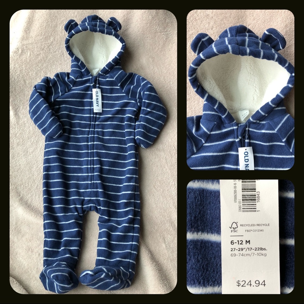 Blue Baby Bunting / Snowsuit - 6-12M - NWT